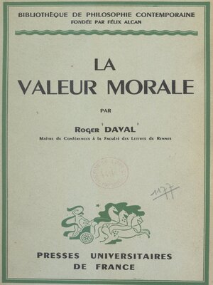cover image of La valeur morale